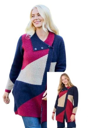 Mudflower Colour Block Cardigan (540)