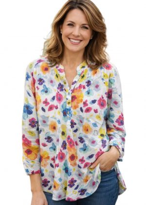 Claudia C - Flower Print Top (13267)