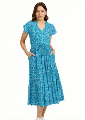 Mudflower Geometric Print Dress (248)