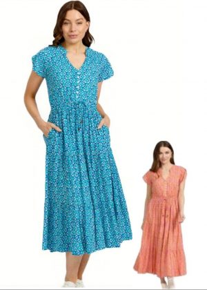 Mudflower Geometric Print Dress (248)