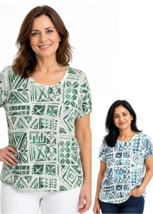 Hepburn Block Print Top (GL12481)