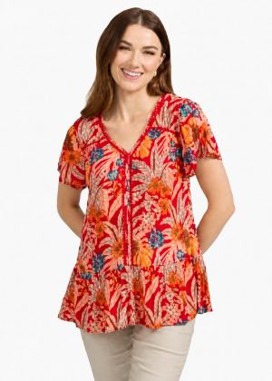 Mudflower Tropical Print Top (241)
