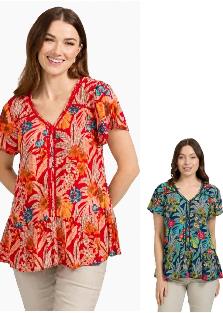 Mudflower Tropical Print Top (241)