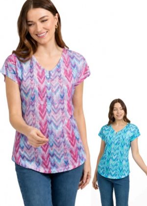 Mudflower Zigzag Print Zip Top (256)
