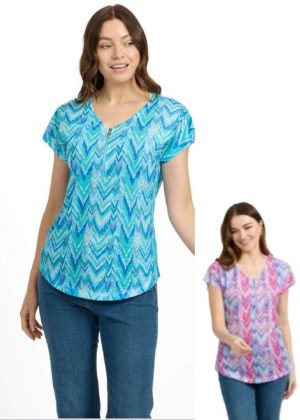 Mudflower Zigzag Print Zip Top (256)