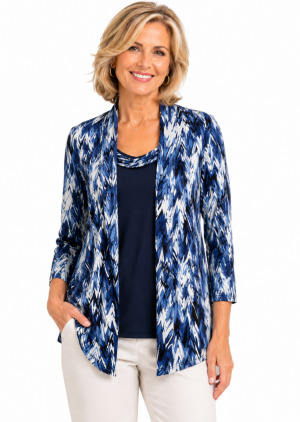 Claudia C - Abstract Print Insert Top (12699)
