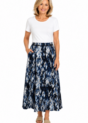 Claudia C - Abstract Print Skirt (12700)