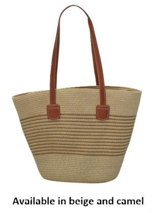 Woodlands - Large Straw Shopping Bag (Heron)