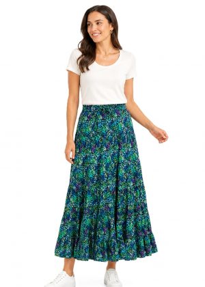 Mudflower Dotted Print Maxi Skirt (279)