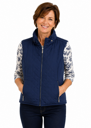 Claudia C - Navy Quilted Gilet (12219)