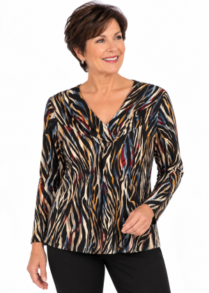 Claudia-C Abstract Print Top (13691)