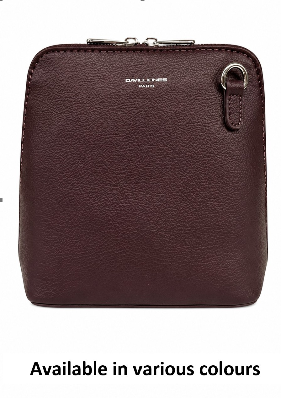 David Jones Zip Top Crossbody Bag (6101-5B)