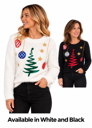 Mudflower Fluffy Christmas Tree Jumper (304)