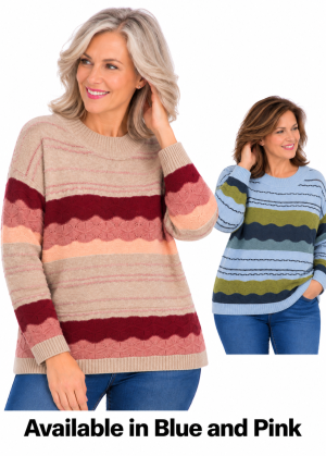 Hepburn Pointelle and Stripe Jumper (GK12140)