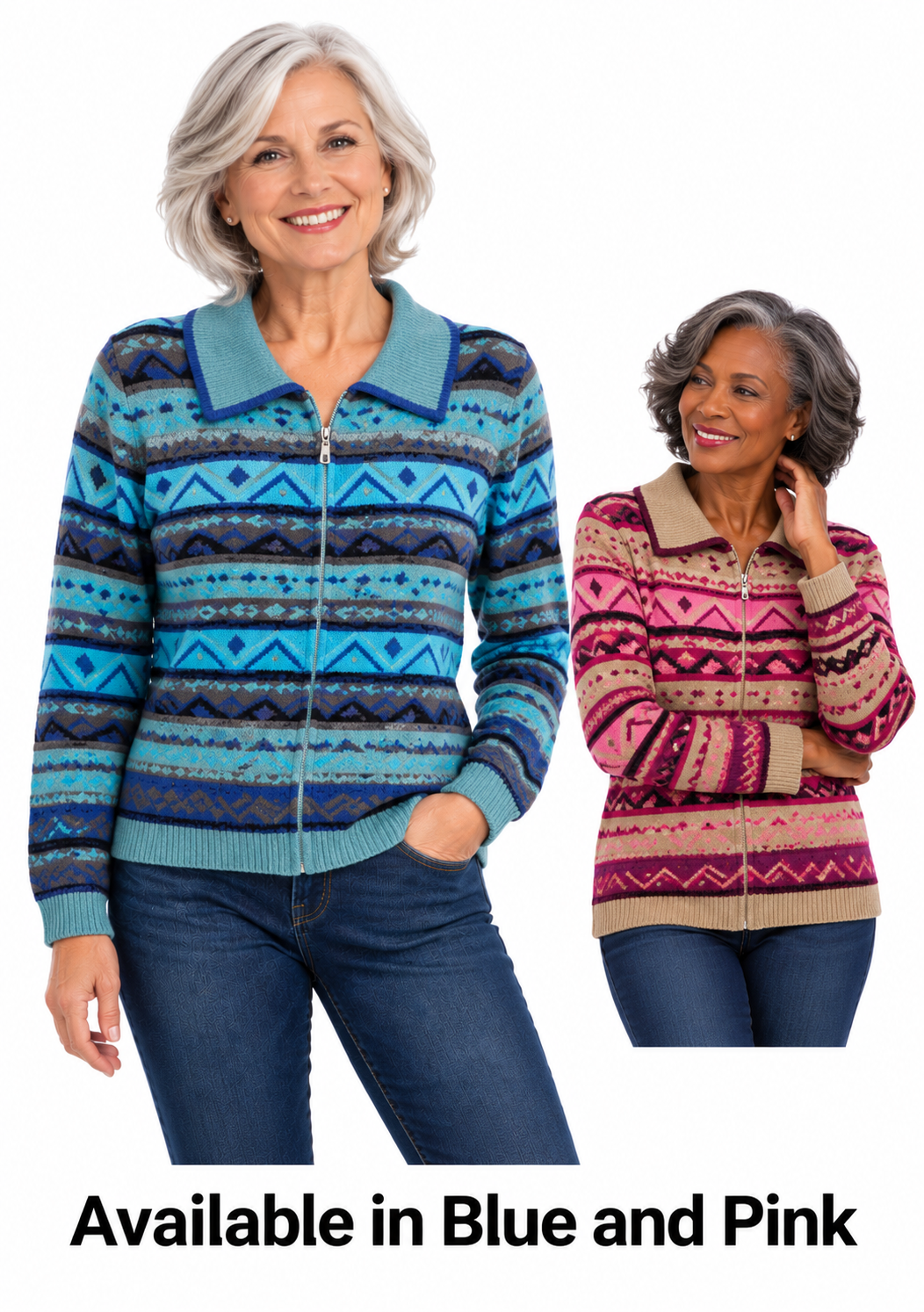 Mudflower Aztec Zip-Up Cardigan (335)