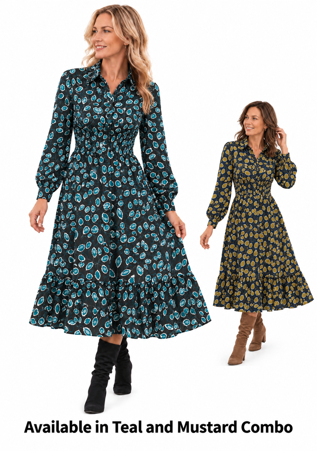 Mudflower Leaf Print Dress (317)